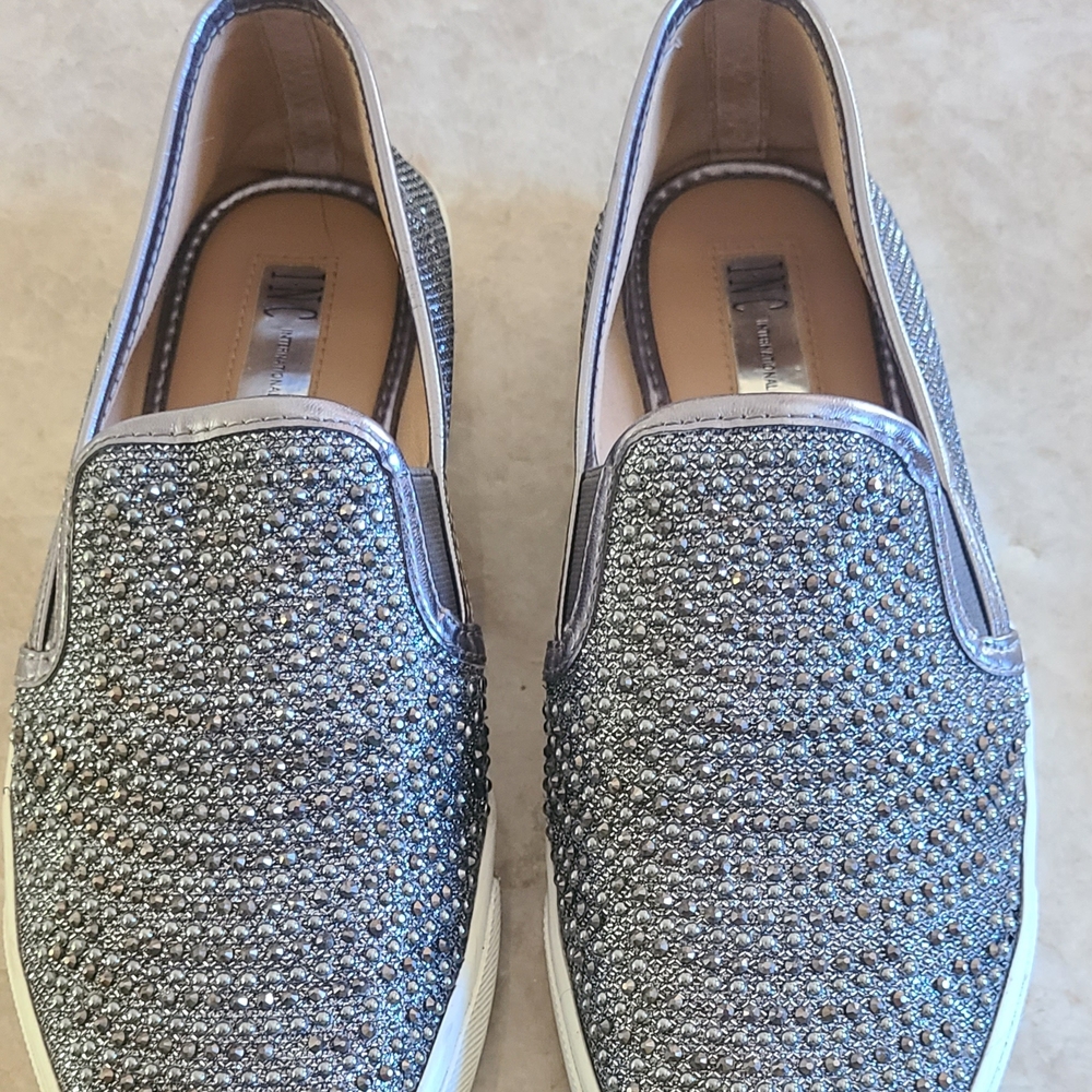 INC International Concepts Gray Sneakers with Crystal Embellishments